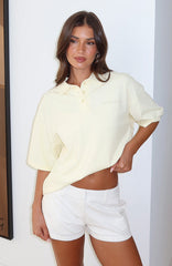 Pure Intent Oversized Short Sleeve Polo Shirt Lemon