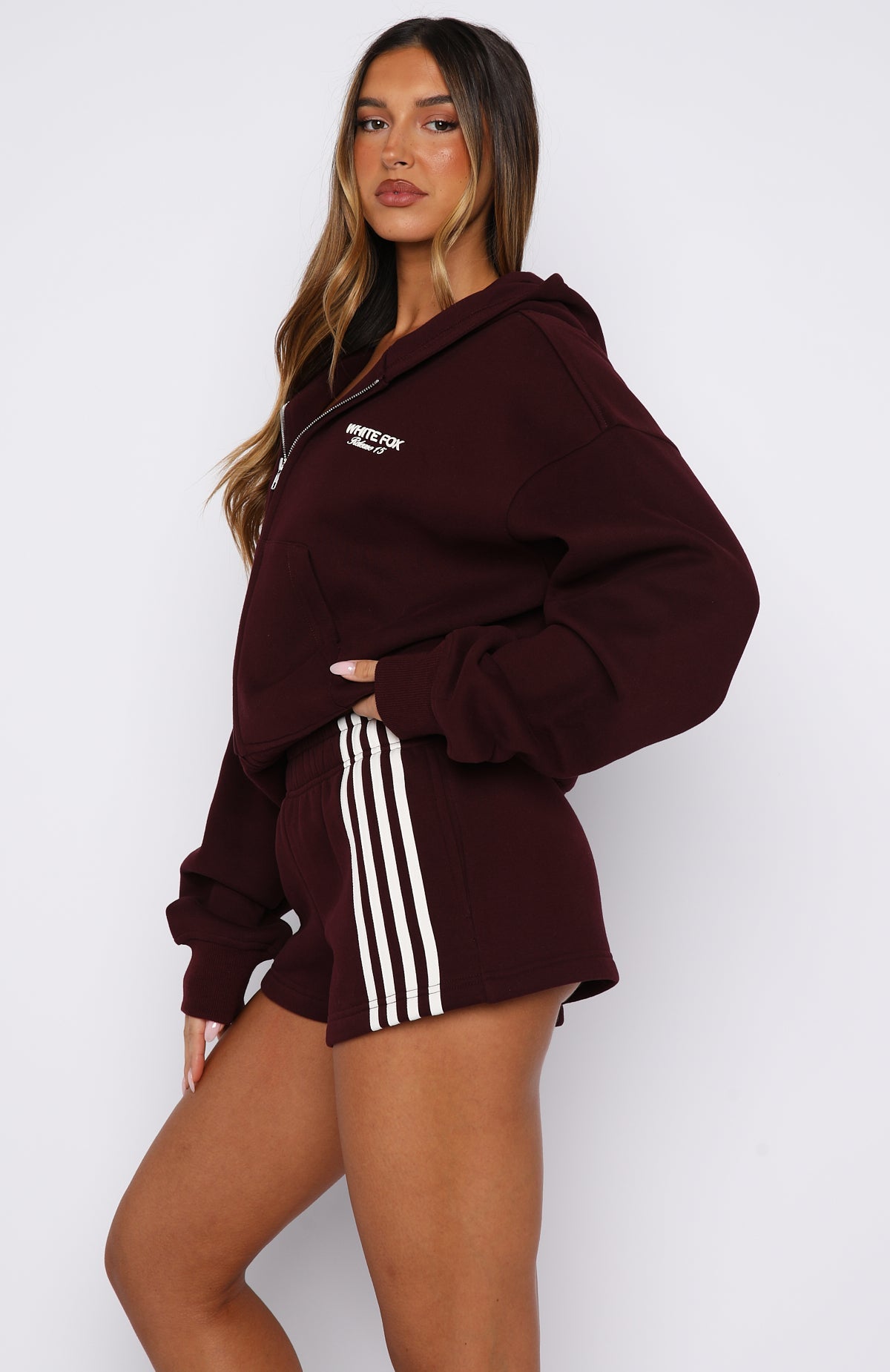 Release 15 Asalia Boxy Zip Front Hoodie Plum