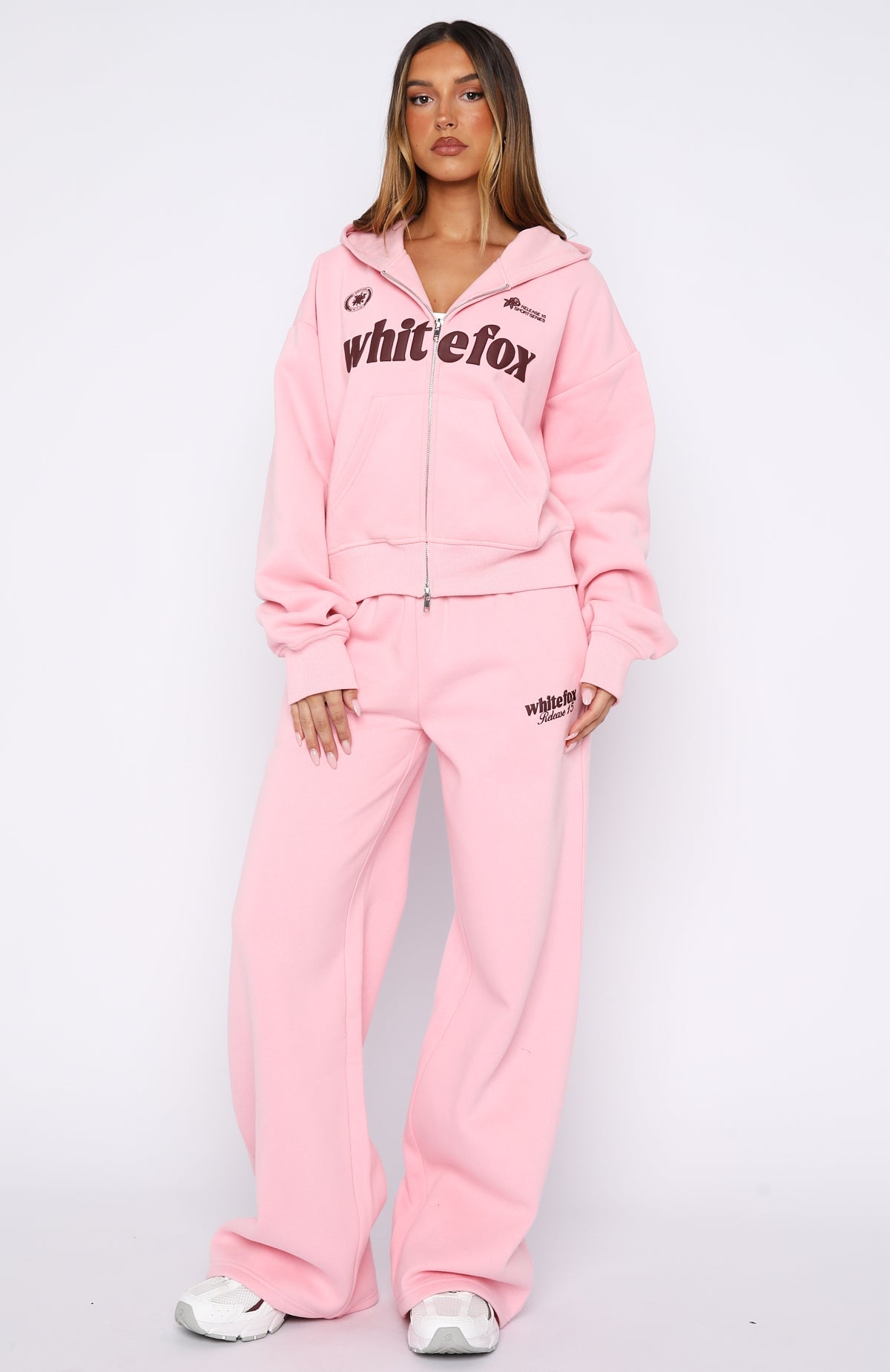 Release 15 Janie Boxy Zip Front Hoodie Pink