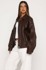 Retrograde PU Jacket Chocolate