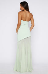 Sending My Best Strapless Maxi Dress Matcha