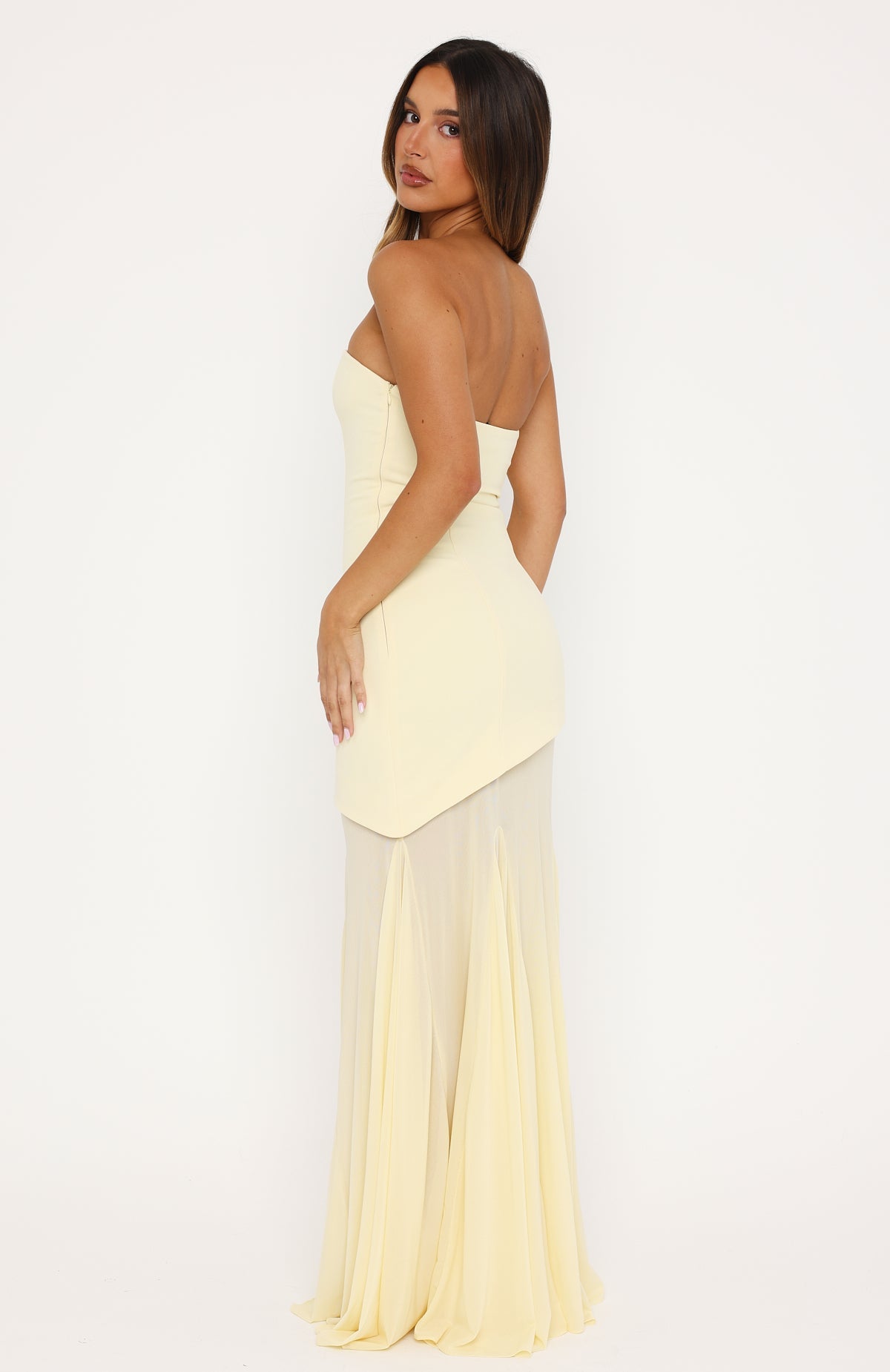 Sending My Best Strapless Maxi Dress Lemon