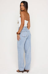 Seren Mid Rise Straight Leg Jeans Mid Blue