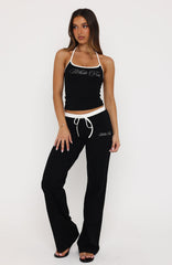 She's A Princess Straight Leg Pants Black