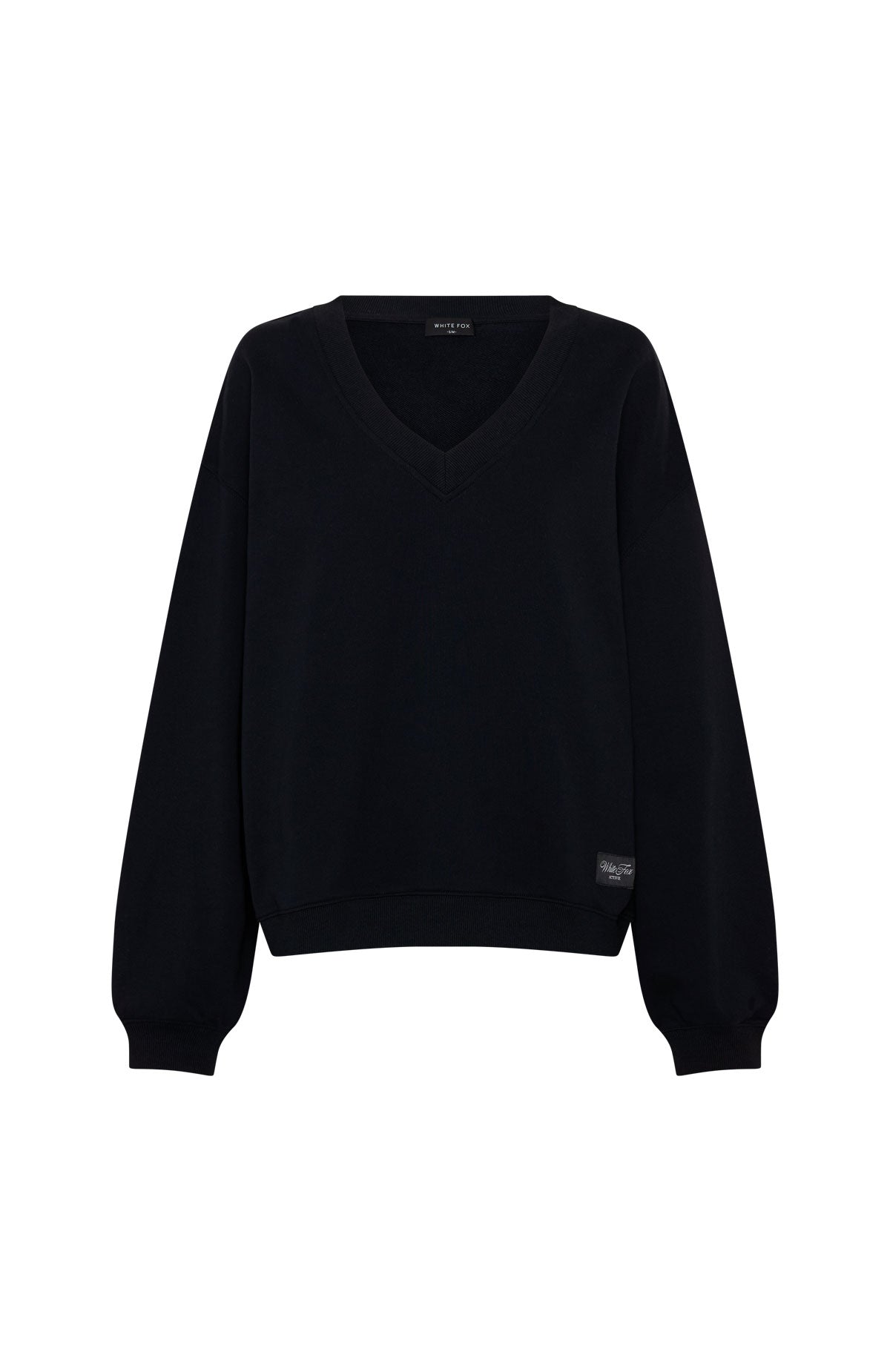 Shutting It Down V Neck Oversized Sweater Black
