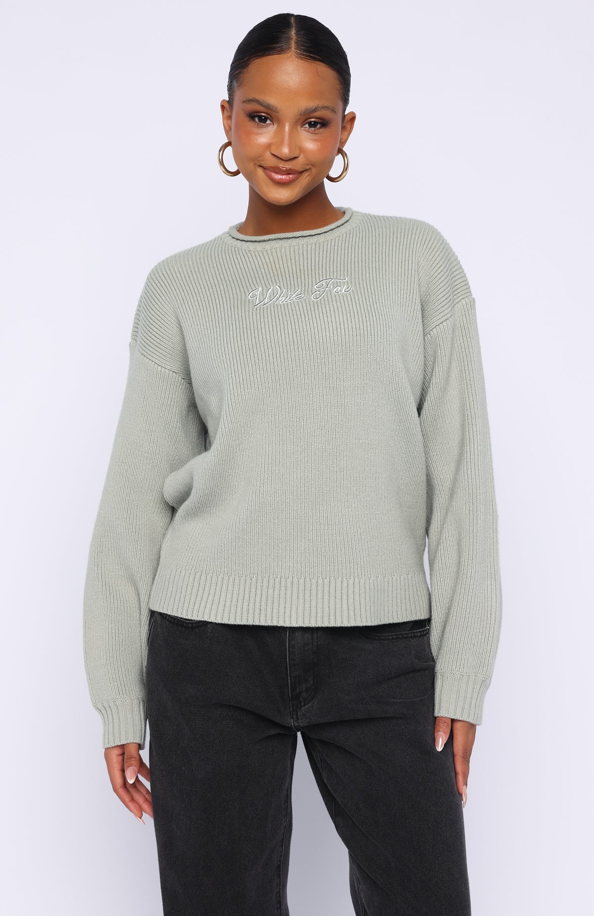 Snow Dreams Knit Sweater Sage