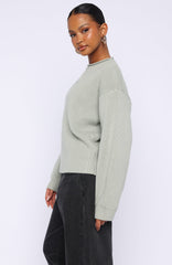 Snow Dreams Knit Sweater Sage