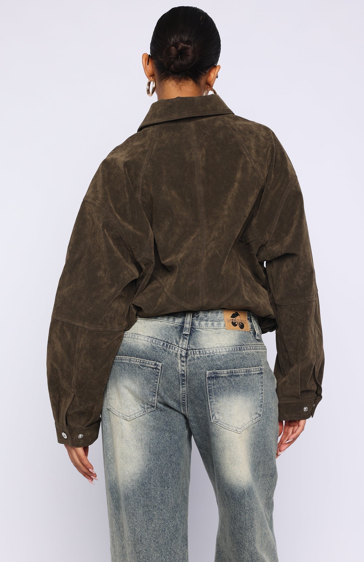 So Easy Faux Suede Jacket Khaki