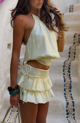 Flirt And Frill Mini Skirt Cream