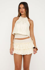 Flirt And Frill Mini Skirt Cream