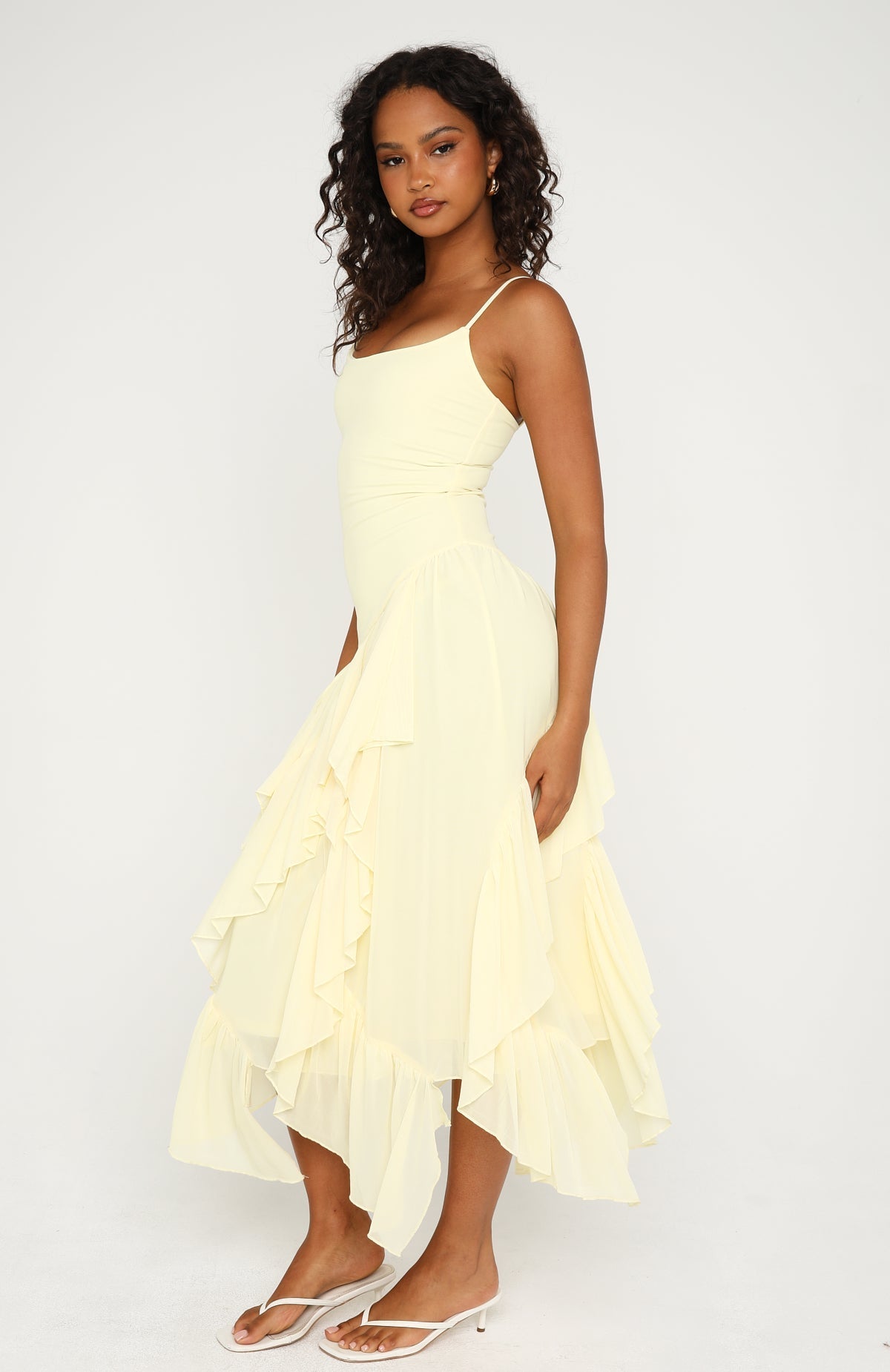 Soul Escape Midi Dress Lemon