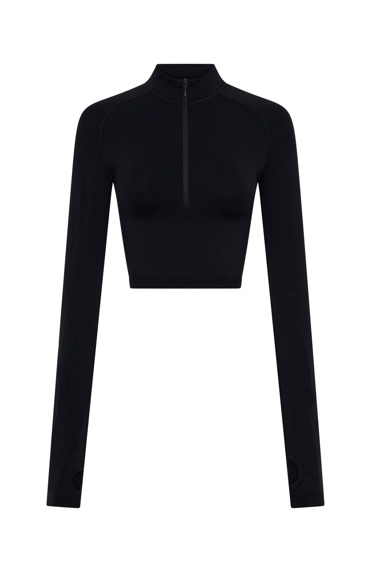 Stride Seamless Zip Long Sleeve Black