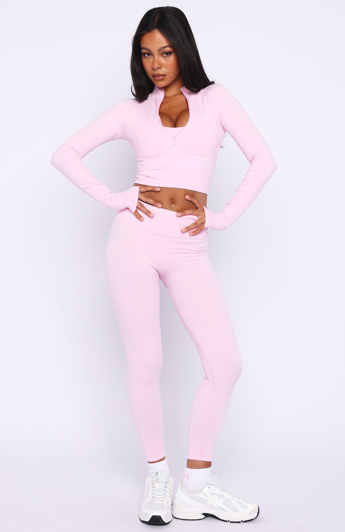 Stride Seamless Zip Long Sleeve Marshmallow