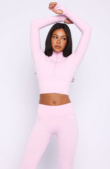 Stride Seamless Zip Long Sleeve Marshmallow