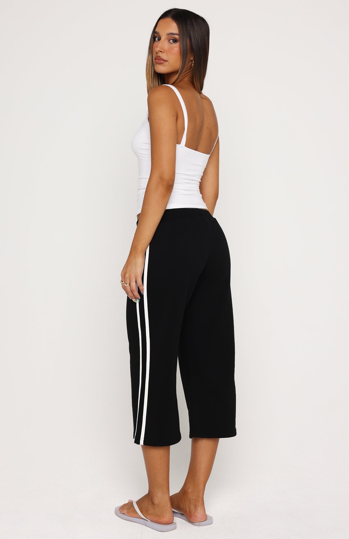 Stuck In A Daze Capri Track Pants Black