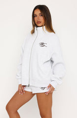Studio 17 Raven Oversized Zip Jacket Grey Marle