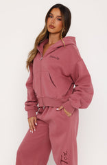 Studio 17 Willa Boxy Zip Front Hoodie Dusty Plum