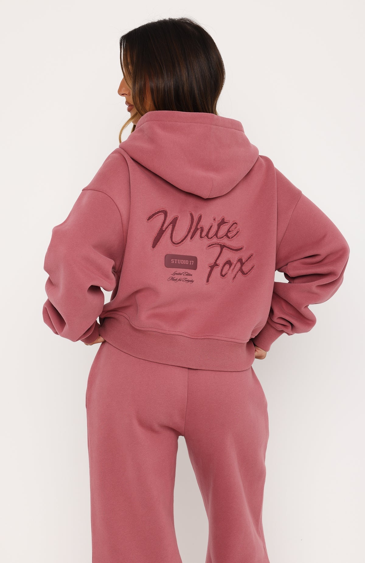 Studio 17 Willa Boxy Zip Front Hoodie Dusty Plum
