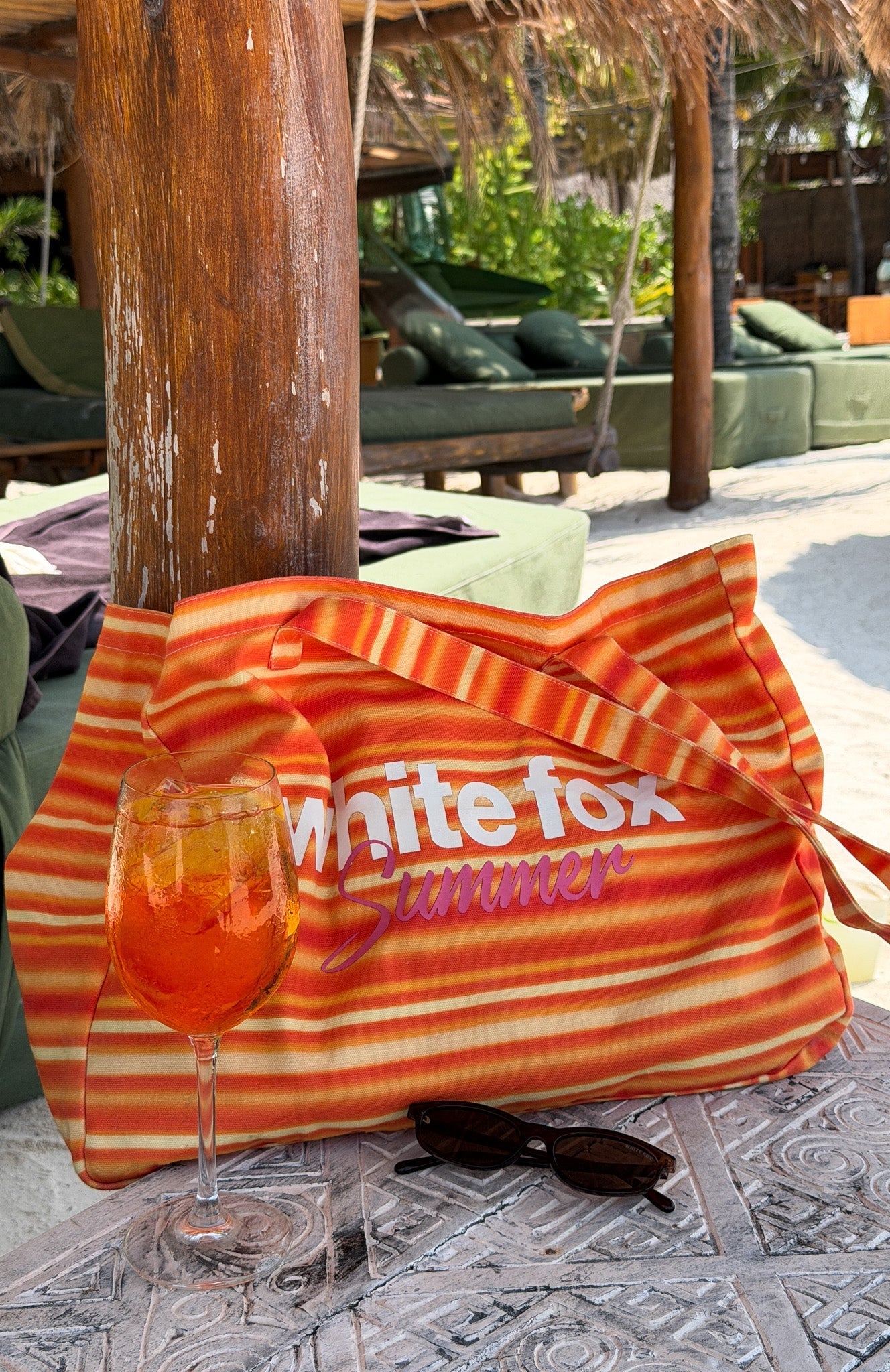 Sunny Sunset Tote Bag Sun Stripe Orange