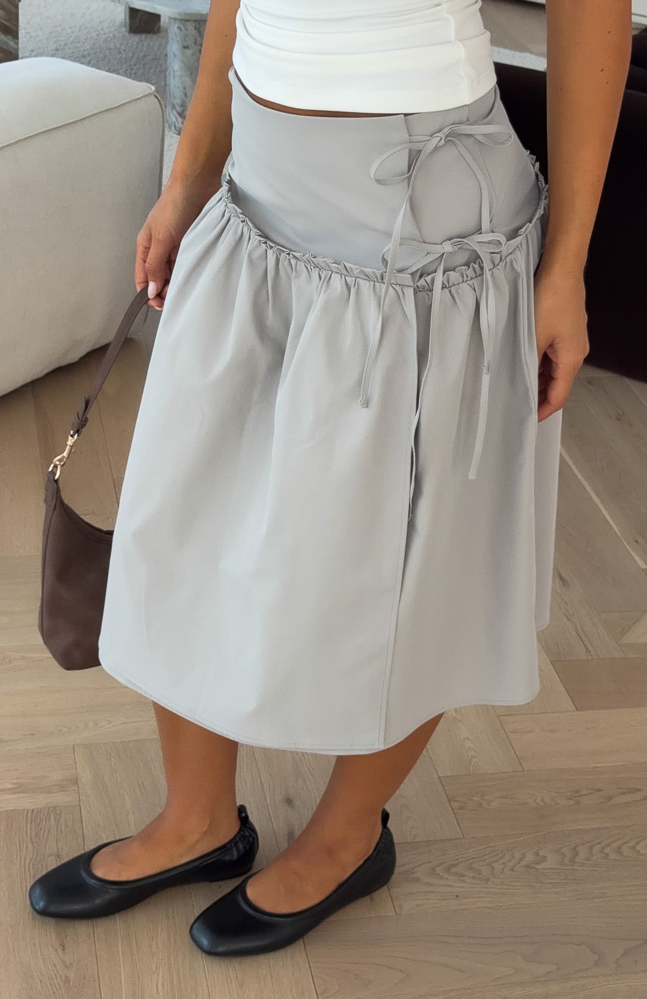 Sweet Chaos Midi Skirt Dove