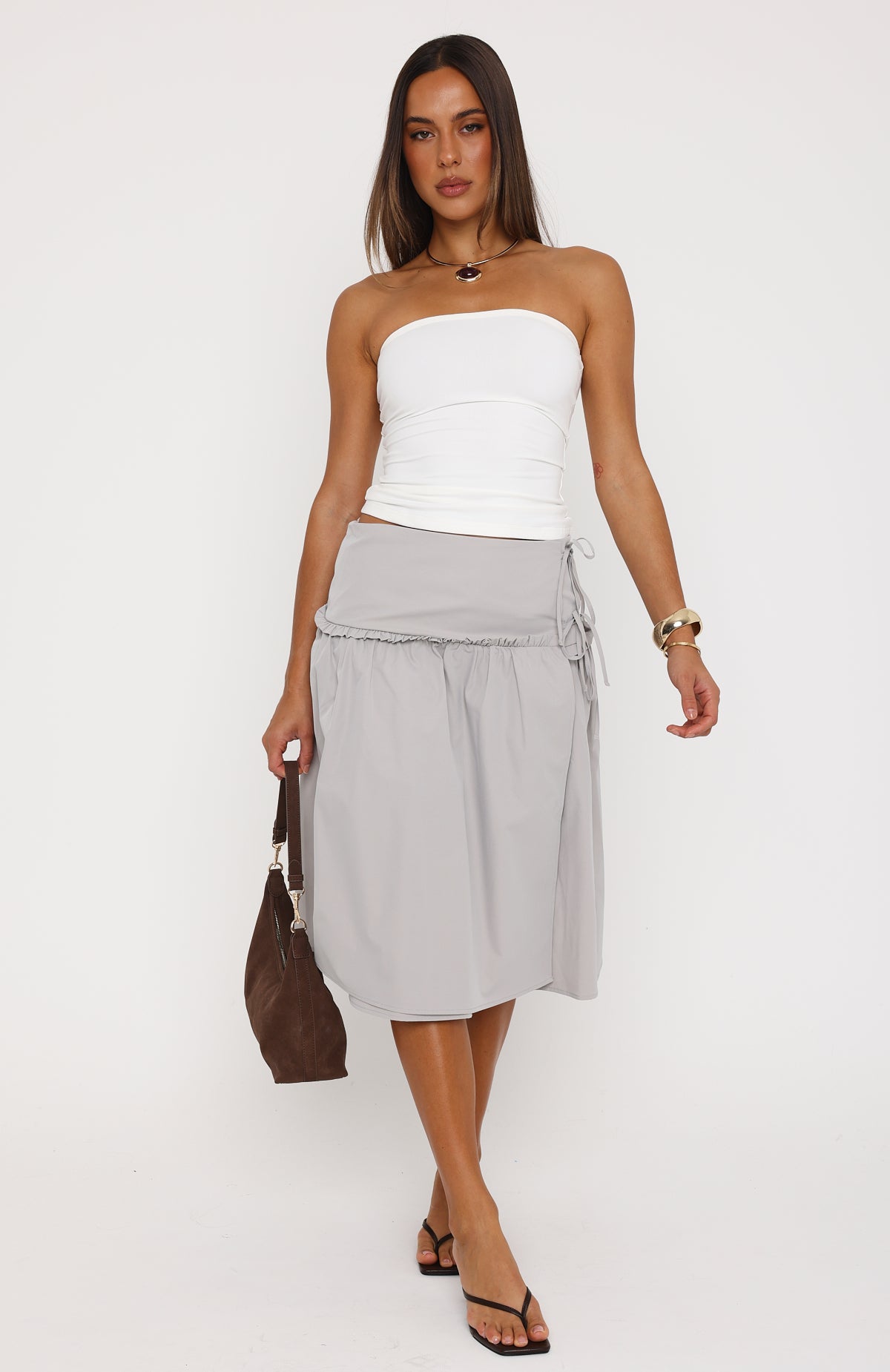 Sweet Chaos Midi Skirt Dove