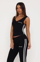 Sweet Enough V Neck Top Black