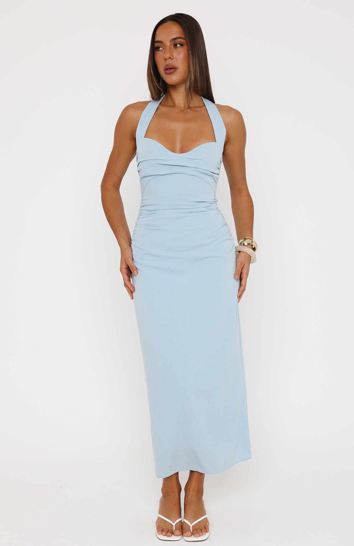 Sweet Glow Midi Dress Baby Blue