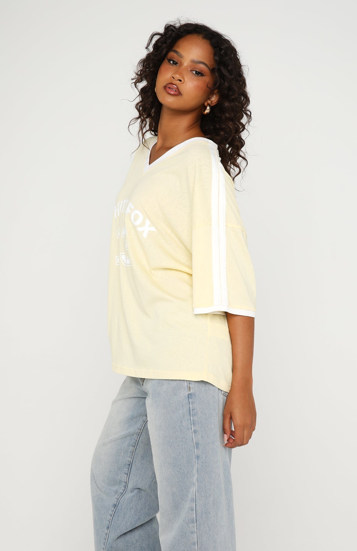 Sweet Vibe Oversized Sports Tee Lemon
