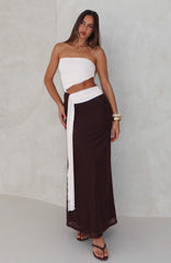 Talk About Forever Strapless Maxi Dress Oat/Chocolate