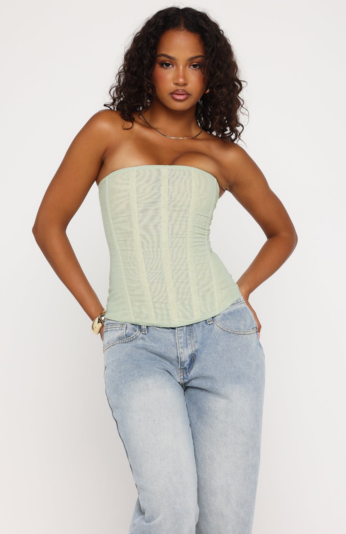 Tell Me A Secret Strapless Bustier Mint