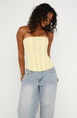 Tell Me A Secret Strapless Bustier Lemon