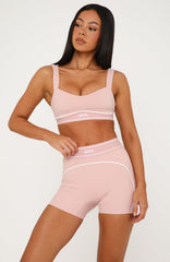 Tense Sports Bra Dusty Pink/White