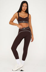 Precision Leggings Dark Chocolate/White