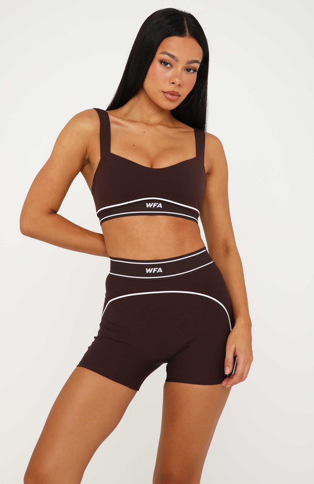 Tense Sports Bra Dark Chocolate/White