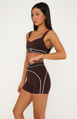 Tense Sports Bra Dark Chocolate/White