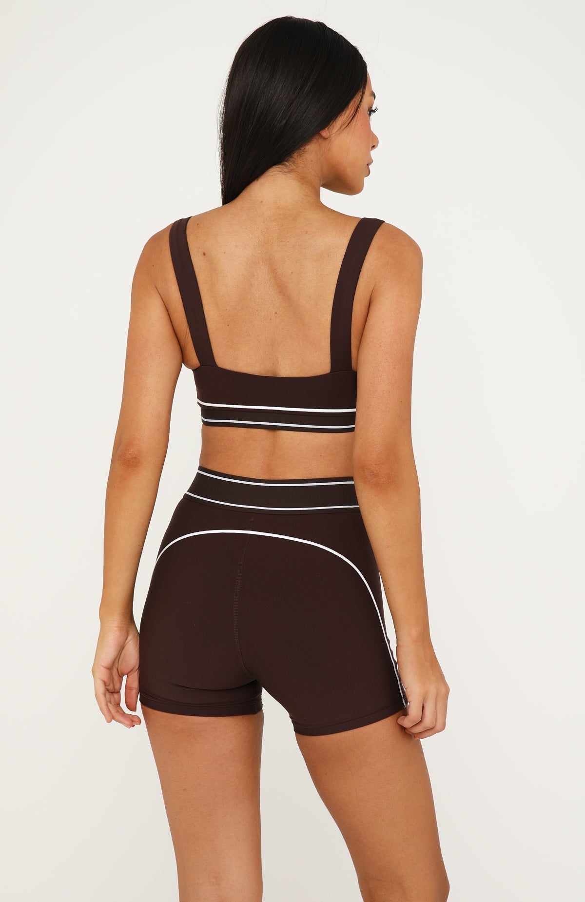 Tense Sports Bra Dark Chocolate/White