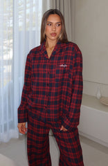 That Time Of Year Long Sleeve Pyjama Top Red/Navy