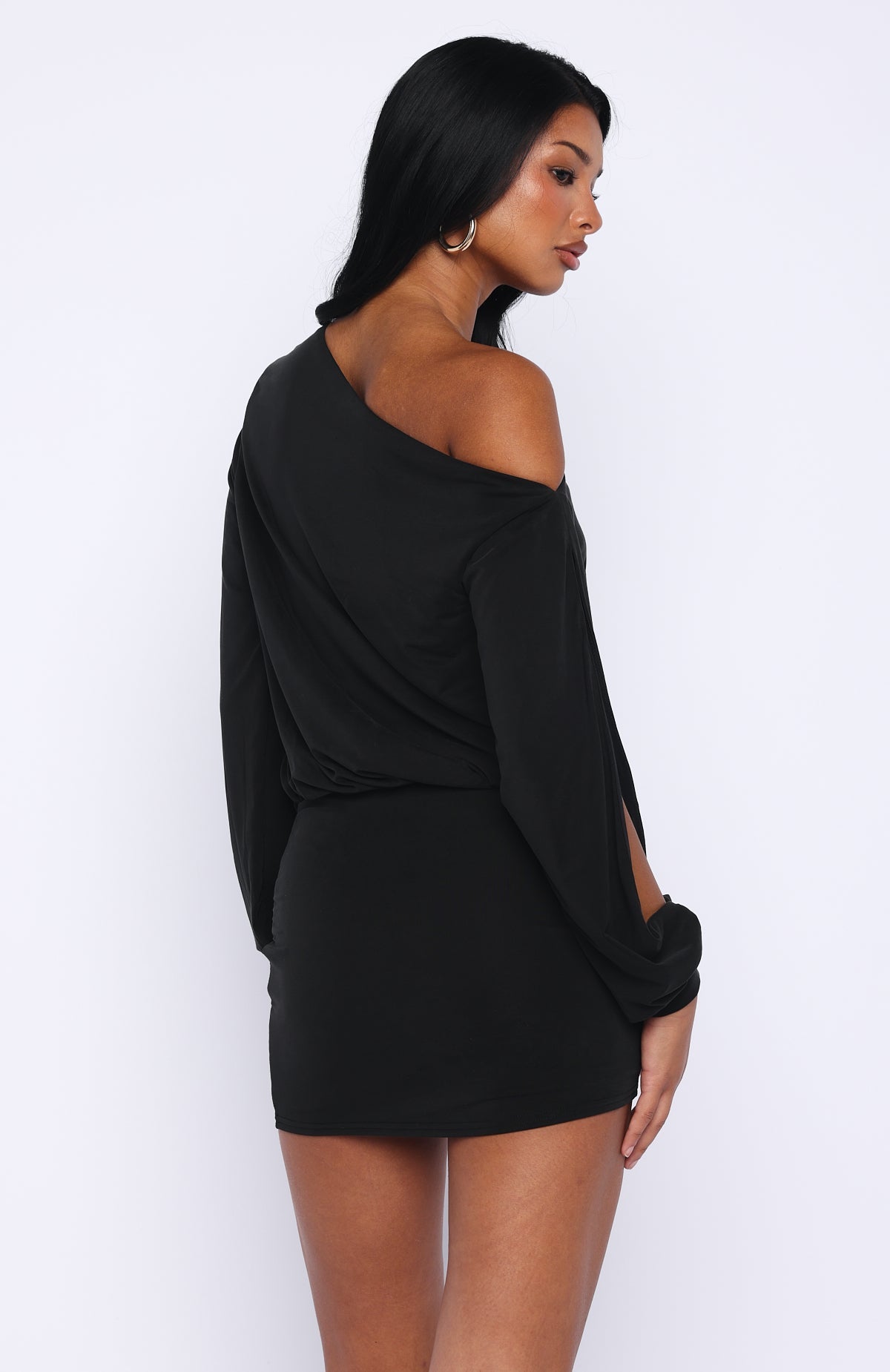 The Duchess Long Sleeve Mini Dress Black