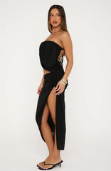 The Romantic Strapless Midi Dress Black