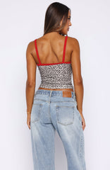 Time To Shine Singlet Leopard Print