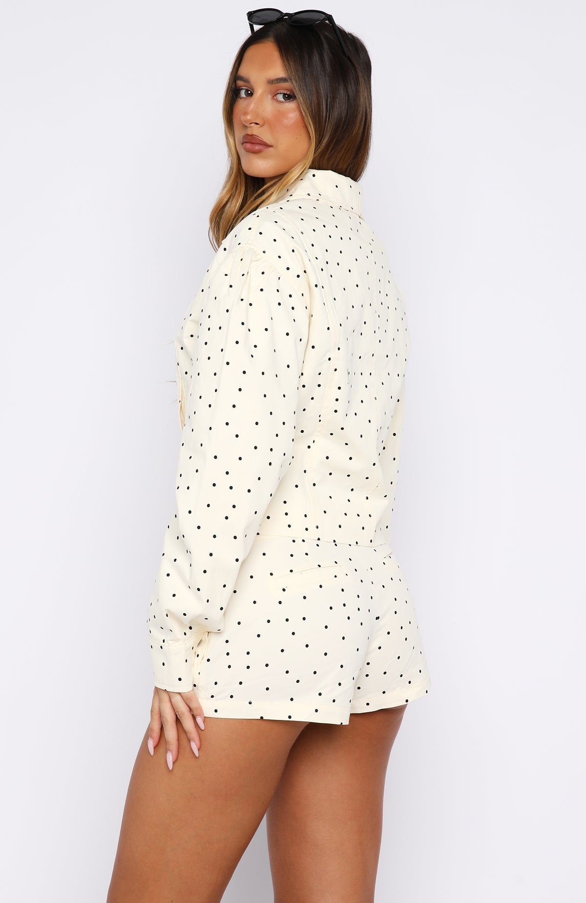 Treasure Me Shorts Cream/Black Polka Dot