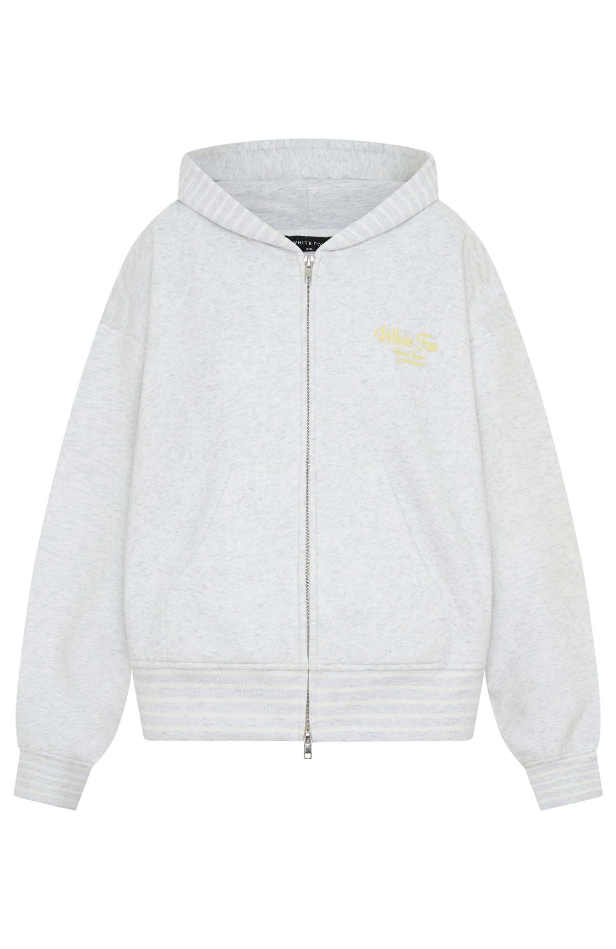 Verano Sixteen Fiorella Boxy Zip Front Hoodie Grey Marle