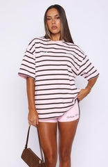 Verano Sixteen Viola Oversized Tee Pink Stripe