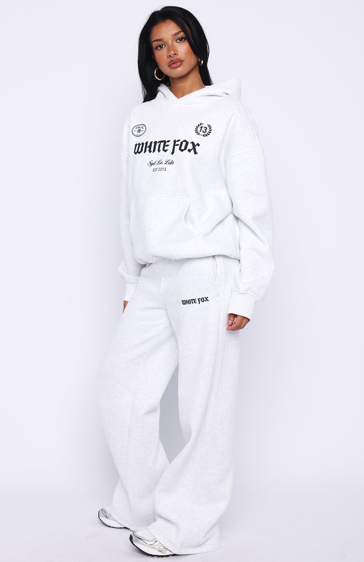 Vibe Too High Wide Leg Sweatpants Grey Marle