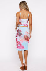 Viva La Vida Midi Skirt Blue Daze