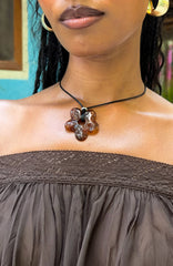 Xavia Necklace Black/Amber