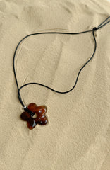 Xavia Necklace Black/Amber