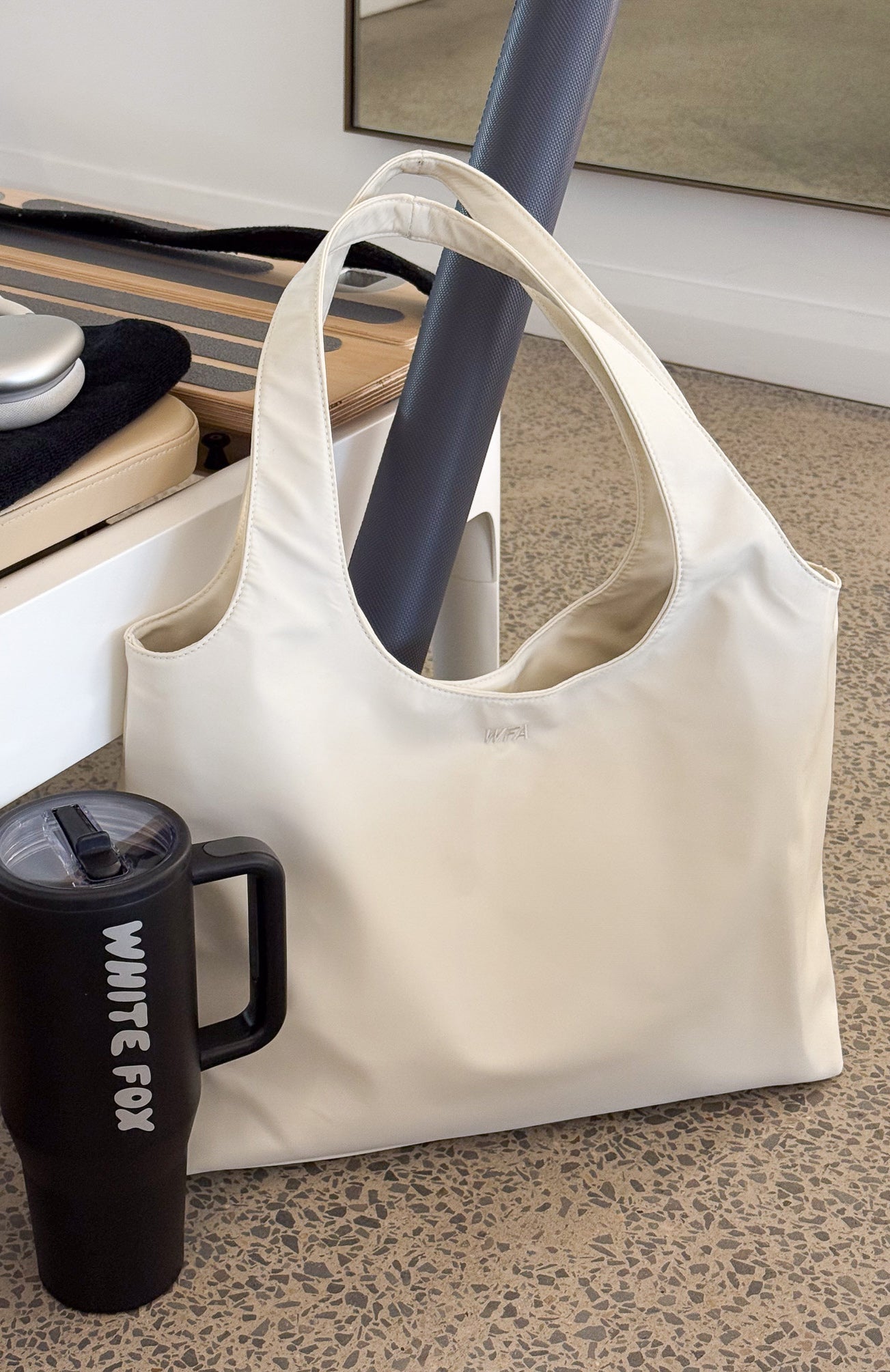 Maxton Nylon Shoulder Bag Cream