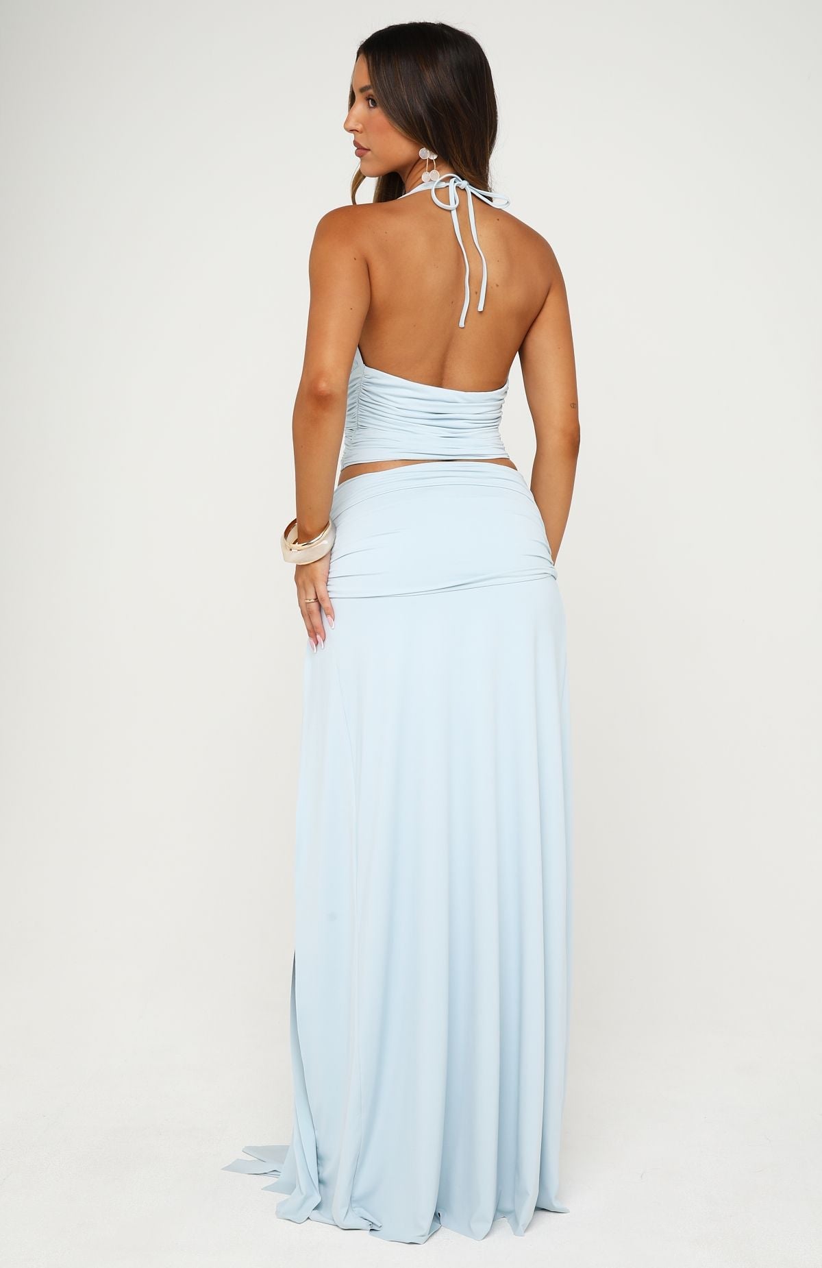 Marina Whisper Maxi Skirt Ice Blue